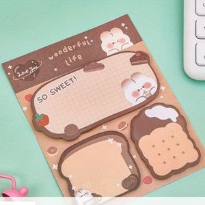 90 Sheets/pack Kawaii Cartoon Strawberry Rabbit Bear Sticky Notes Memo Pad